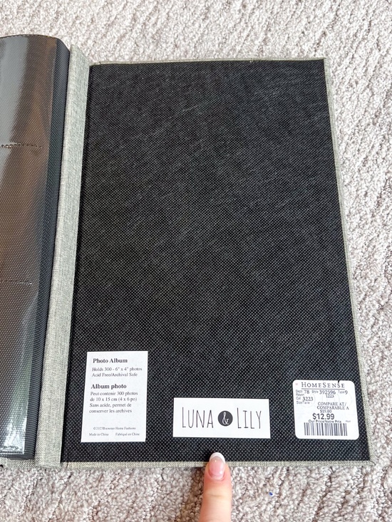 Luna & Lily Travel Photo Album Scrapbook – Linen Cover – Neutral Grey - NWT - Picture 3 of 3